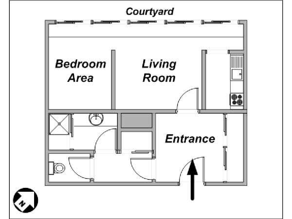París 1 Dormitorio apartamento - esquema (PA-2815) París 1 Dormitorio apartamento - esquema (PA-2815)