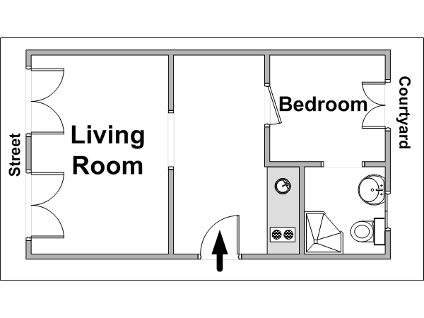 Paris 1 Bedroom apartment - layout  (PA-2825)