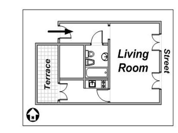 Paris Studio accommodation - layout Paris Studio accommodation - layout