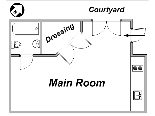 Paris Studio apartment - layout  (PA-2892)