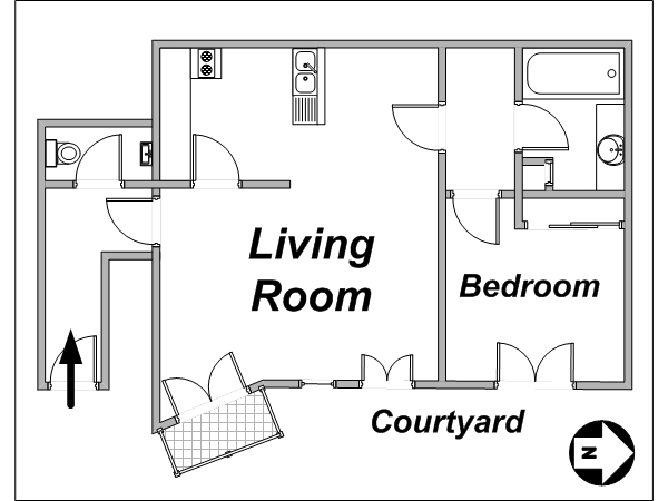 Par&iacute;s 1 Dormitorio apartamento - esquema 