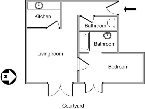 Par&iacute;s 1 Dormitorio alojamiento - esquema 