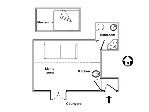 Paris Studiowohnung wohnungsvermietung - layout Paris Studiowohnung wohnungsvermietung - layout