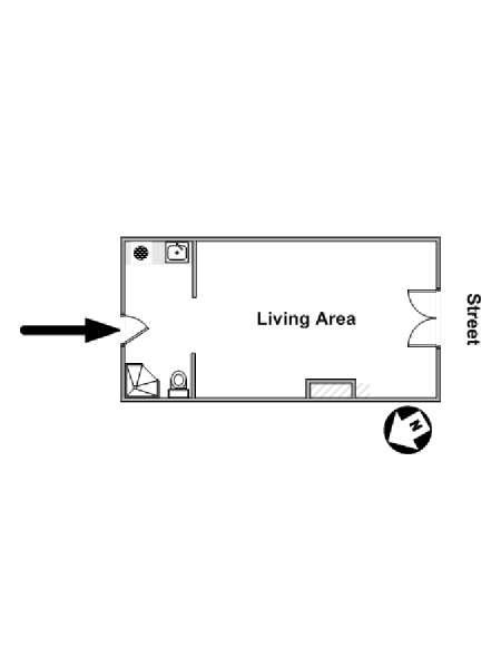 Paris Studio apartment - layout (PA-2926) Paris Studio apartment - layout (PA-2926)