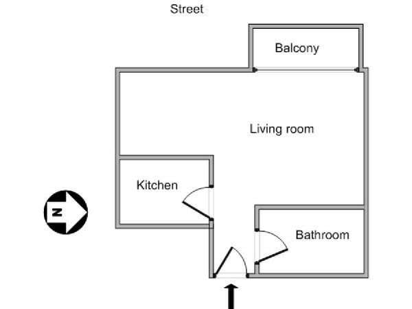 Paris Studio accommodation - layout (PA-2935) Paris Studio accommodation - layout (PA-2935)