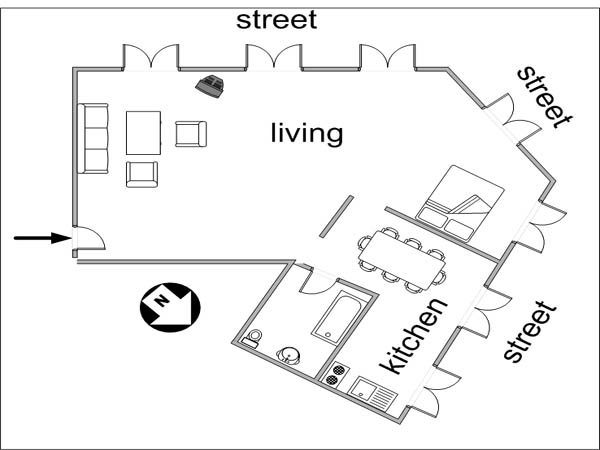 Paris Alcove Studio accommodation - layout Paris Alcove Studio accommodation - layout