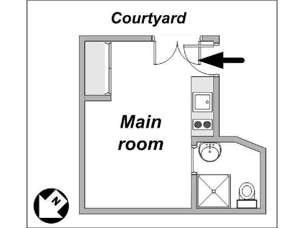 Paris Studiowohnung ferienwohnung - layout  (PA-2939)