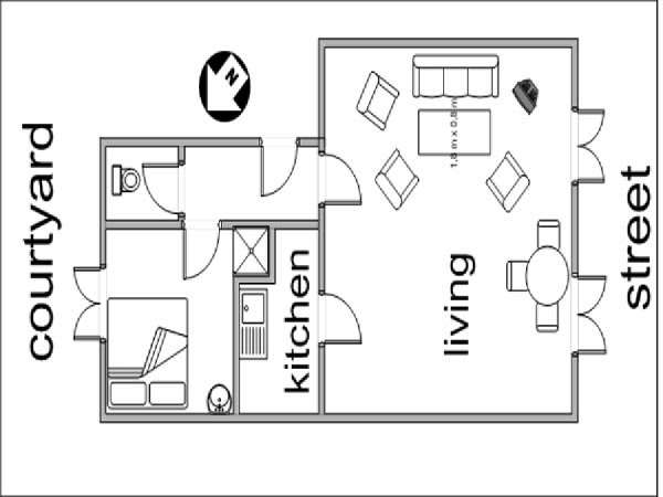 Par&iacute;s 1 Dormitorio alojamiento - esquema  (PA-2948)