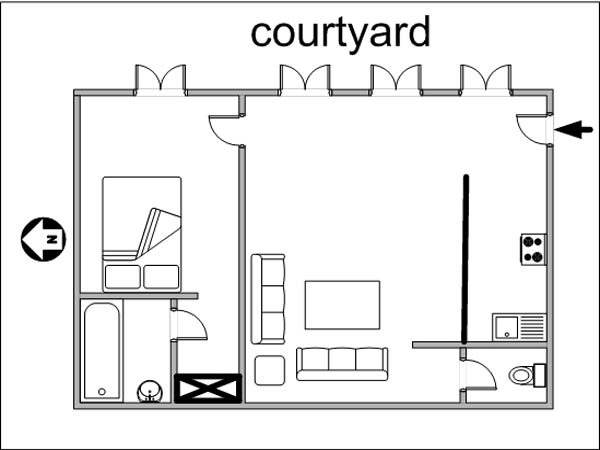 Paris 2 Zimmer wohnungsvermietung - layout (PA-2957) Paris 2 Zimmer wohnungsvermietung - layout (PA-2957)
