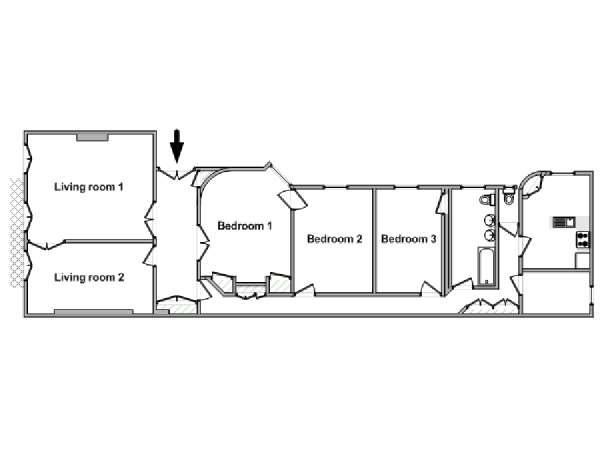 París 2 Dormitorios apartamento - esquema  (PA-2962)