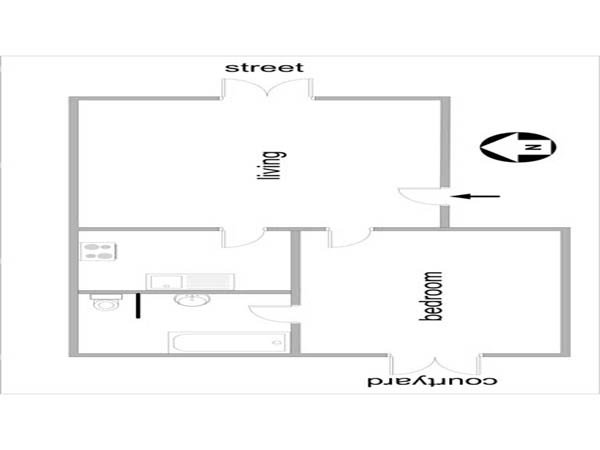 Paris 1 Bedroom accommodation - layout (PA-2965) Paris 1 Bedroom accommodation - layout (PA-2965)