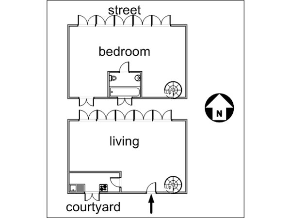 Paris 1 Bedroom - Loft - Duplex apartment - layout  (PA-2973)