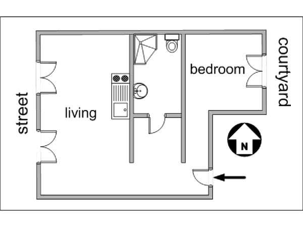Paris 2 Zimmer ferienwohnung - layout 