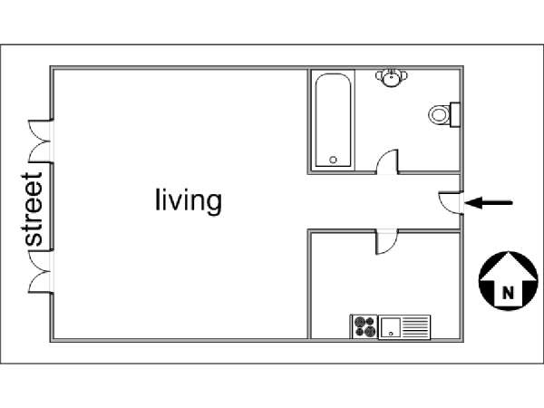 Paris Studiowohnung wohnungsvermietung - layout  (PA-2985)