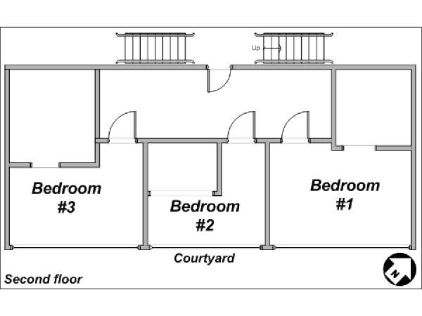 Par&iacute;s 4 Dormitorios - Loft - Tr&iacute;plex alojamiento - esquema 1