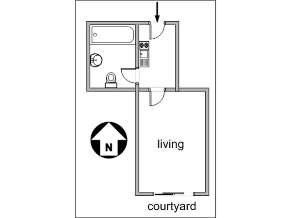 Paris Studio accommodation - layout  (PA-2997)