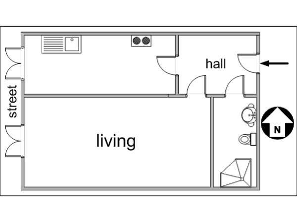Paris Studiowohnung wohnungsvermietung - layout (PA-2998) Paris Studiowohnung wohnungsvermietung - layout (PA-2998)