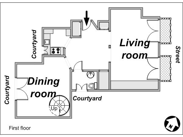Paris 4 Bedroom - Duplex accommodation - layout 1 (PA-3003)