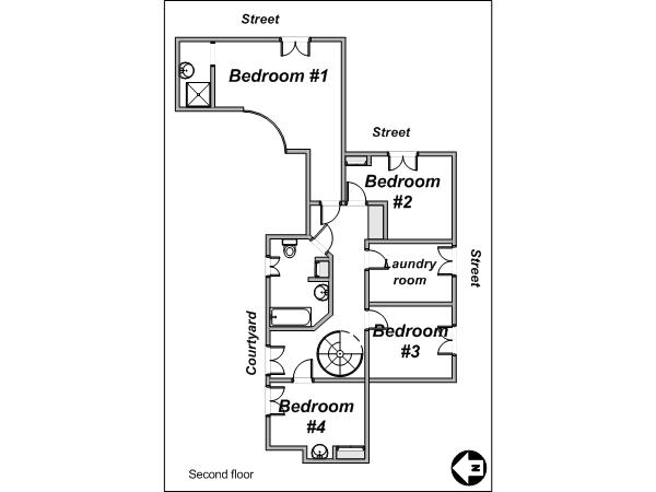 Paris 4 Bedroom - Duplex accommodation - layout 2 (PA-3003)