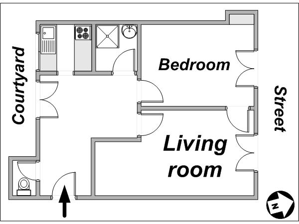 Parigi 1 Camera appartamento casa vacanze - layout (PA-3005) Parigi 1 Camera appartamento casa vacanze - layout (PA-3005)