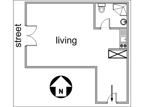 Paris Studiowohnung wohnungsvermietung - layout 