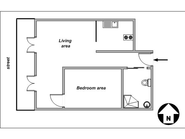 Paris 1 Bedroom apartment - layout  (PA-3027)