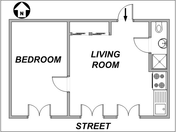 Paris T2 logements location appartements - plan schématique Paris T2 logements location appartements - plan schématique