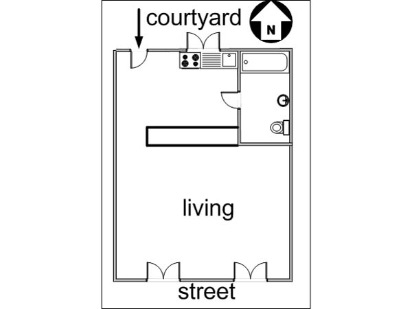 Paris Studiowohnung ferienwohnung - layout Paris Studiowohnung ferienwohnung - layout