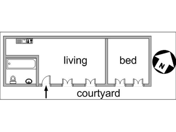 Paris 1 Bedroom apartment - layout Paris 1 Bedroom apartment - layout
