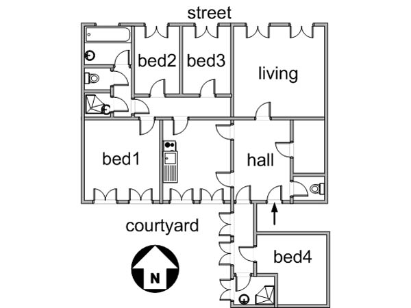 Paris 4 Bedroom accommodation - layout (PA-3070) Paris 4 Bedroom accommodation - layout (PA-3070)