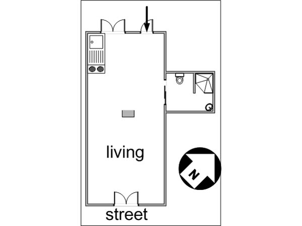 Paris Studio accommodation - layout  (PA-3071)