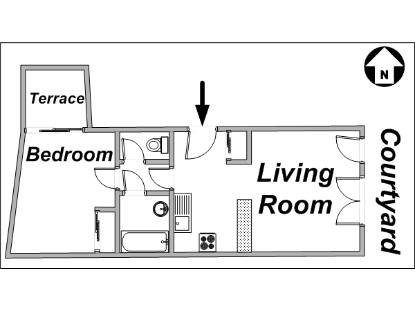 Parigi 1 Camera appartamento casa vacanze - layout (PA-3102) Parigi 1 Camera appartamento casa vacanze - layout (PA-3102)