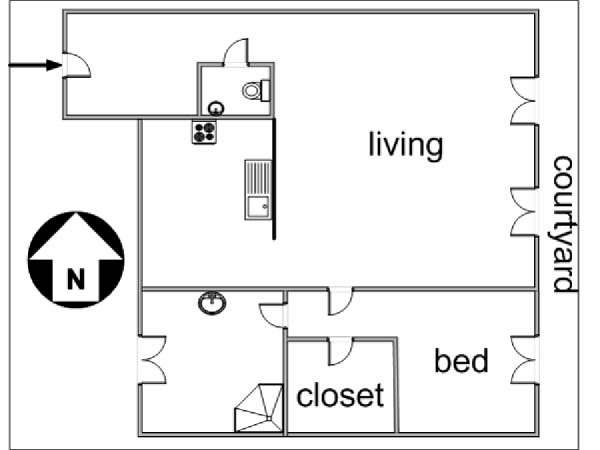 Paris 2 Zimmer ferienwohnung - layout Paris 2 Zimmer ferienwohnung - layout