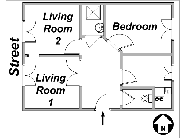 Parigi 1 Camera appartamento - layout 