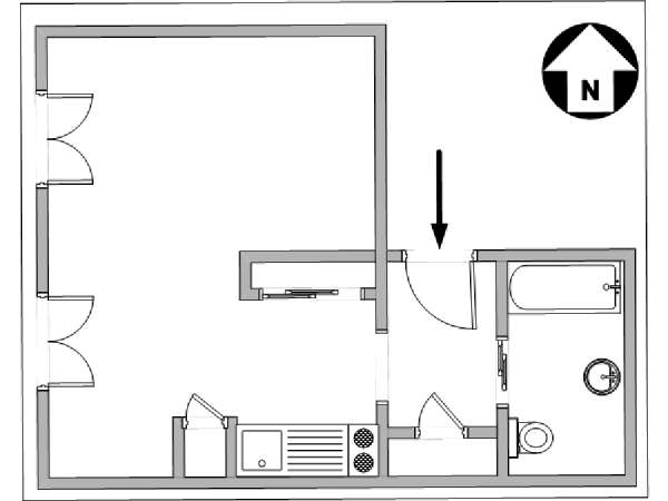 Paris Studio apartment - layout Paris Studio apartment - layout