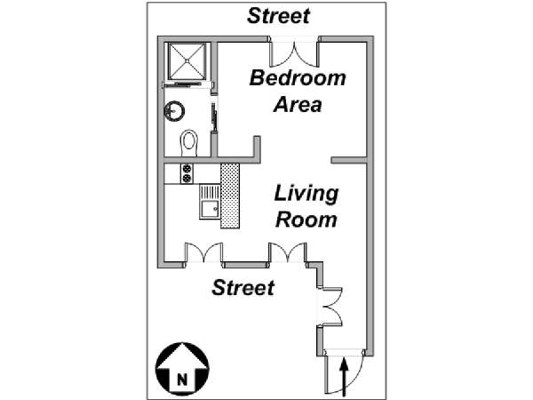 Parigi Grande monolocale appartamento casa vacanze - layout (PA-3121) Parigi Grande monolocale appartamento casa vacanze - layout (PA-3121)