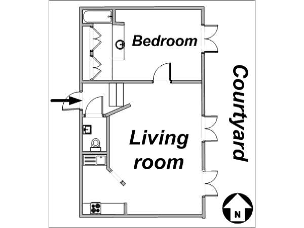 París 1 Dormitorio apartamento - esquema (PA-3135) París 1 Dormitorio apartamento - esquema (PA-3135)