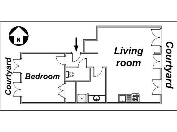 París 1 Dormitorio alojamiento - esquema (PA-3137) París 1 Dormitorio alojamiento - esquema (PA-3137)