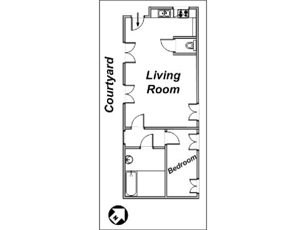 Paris 1 Bedroom - Duplex accommodation - layout Paris 1 Bedroom - Duplex accommodation - layout