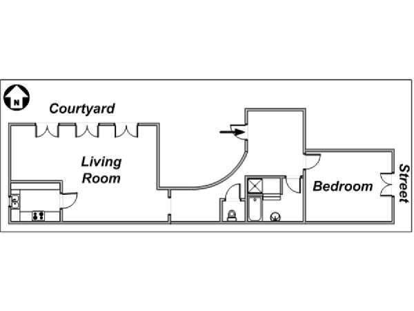 Parigi 1 Camera appartamento casa vacanze - layout Parigi 1 Camera appartamento casa vacanze - layout