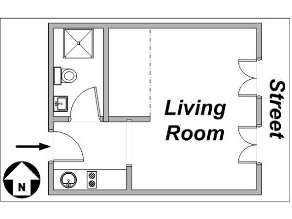 Paris Studiowohnung wohnungsvermietung - layout (PA-3152) Paris Studiowohnung wohnungsvermietung - layout (PA-3152)