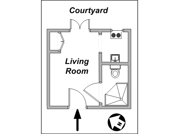 Paris Studio apartment - layout  (PA-3161)