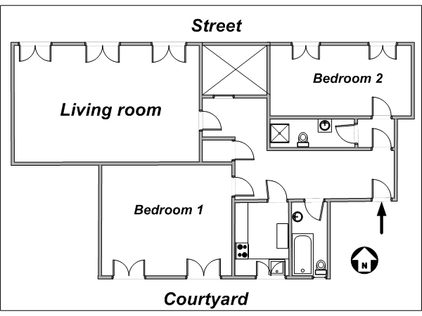 Parigi 2 Camere appartamento casa vacanze - layout Parigi 2 Camere appartamento casa vacanze - layout