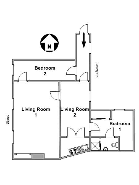 Paris 2 Zimmer wohnungsvermietung - layout Paris 2 Zimmer wohnungsvermietung - layout