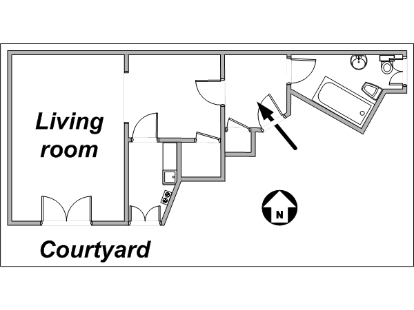 Paris Alcove Studio accommodation - layout 
