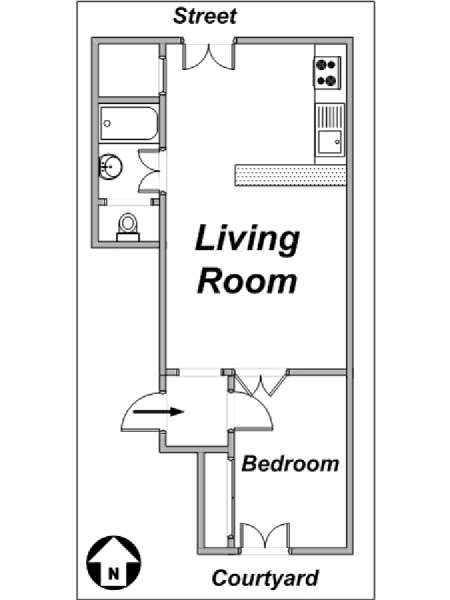 Parigi 1 Camera appartamento casa vacanze - layout Parigi 1 Camera appartamento casa vacanze - layout