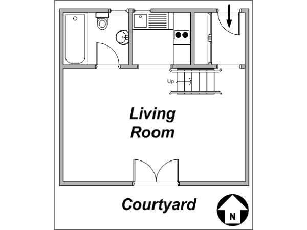 Parigi Monolocale appartamento casa vacanze - layout Parigi Monolocale appartamento casa vacanze - layout