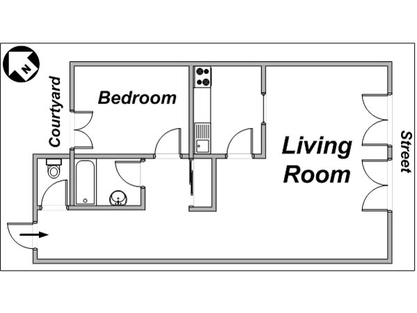 Paris T2 logements location appartements - plan schématique Paris T2 logements location appartements - plan schématique