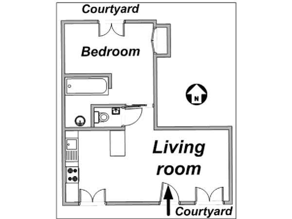 Paris 2 Zimmer ferienwohnung - layout  (PA-3206)