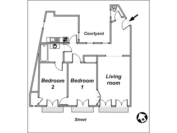 Parigi 2 Camere appartamento casa vacanze - layout Parigi 2 Camere appartamento casa vacanze - layout